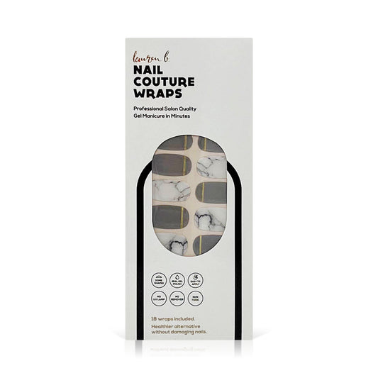 Grey & Gold Marble Gel Nail Wrap