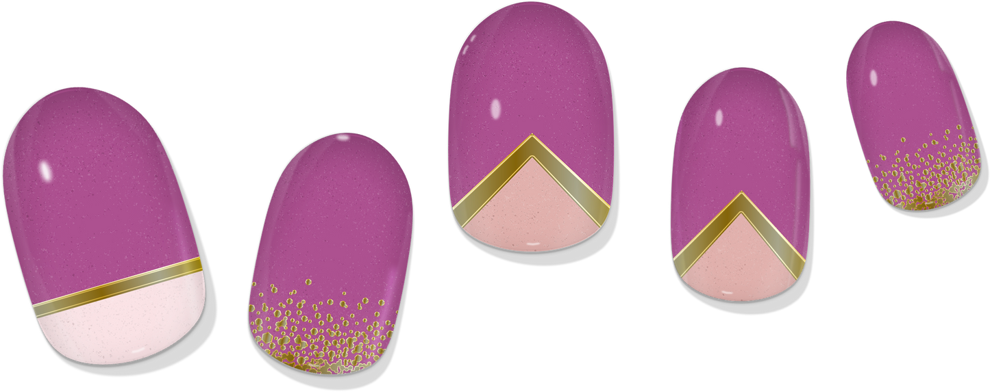 COLOR CHANGE Pink & Gold Delicate Geometric Gel Nail Wrap